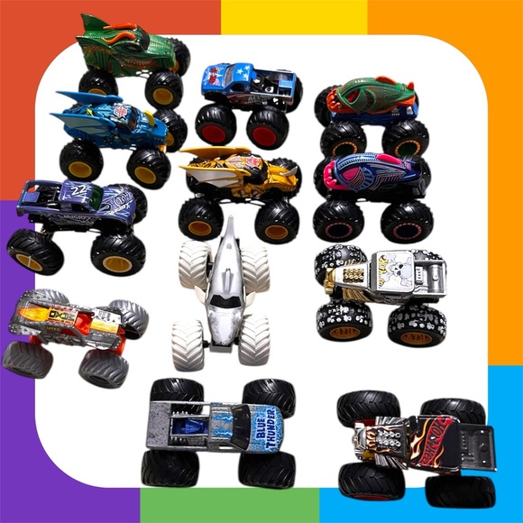 Monster Jam Other - 12 Monster/Hot Wheel Truck Toy Set